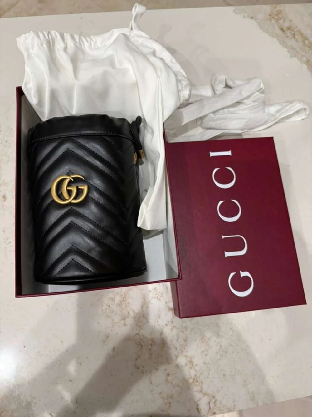 Gucci GG Marmont Black bucket bag - Picture 1 of 8